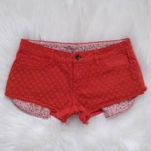 Element Cut Off Red Shorts - Size 27